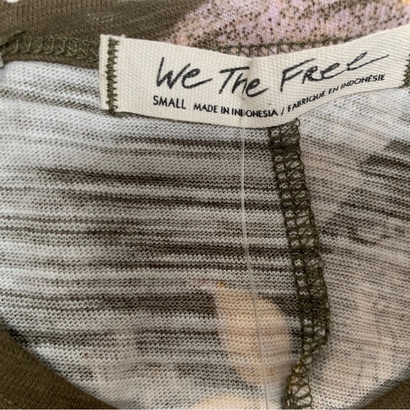 Free People Hey Girl Cotton Strappy Tank Top Floral Army Combo Small NEW. 339 - Picture 3 of 5